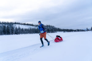 Greg running along the Yukon River. Photo by Ray Marnoch