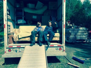 Eric & Kyle in uHaul in Fairbanks