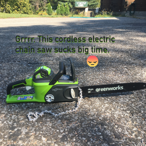 Greenworks electric chainsaw sucks
